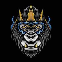 Gorilla king head vector illustration