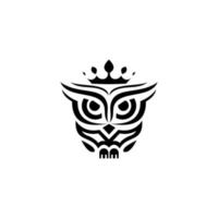 logotipo de búho, logotipo de cazador nocturno, logotipo de pájaro, diseño de emblema sobre fondo blanco vector