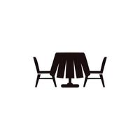 Table with chair icon vector. Trendy flat table with chair icon from furniture collection isolated on white background. vector