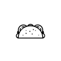 icono de taco de comida rápida, etiqueta para restaurante o cafetería de diseño de menú vector