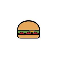 plantilla de icono de hamburguesa, etiqueta para restaurante o cafetería de diseño de menú vector