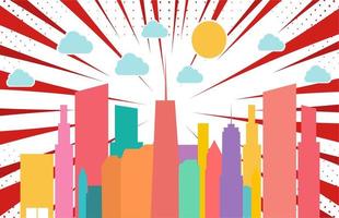 colorful city Free Vector