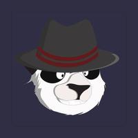 cabeza de oso panda con sombrero vector gratis