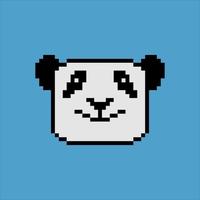 Panda head with pixel art. Vector illustration.