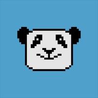 Panda head with pixel art. Vector illustration.