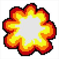 Explosion with pixel art. Vector illustration.