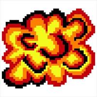 Explosion with pixel art. Vector illustration.