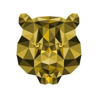 Tiger vector illustration with low poly design. Isolated on white background.