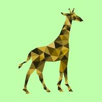 Giraffe with low poly design. Vector illustration.