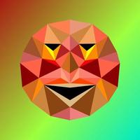 Emoticon with low poly art. Vector illustration.