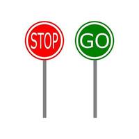 Traffic sign stop and go icon on white background. vector