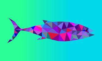 Tuna with low poly art. Vector illustration.