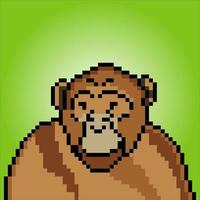 ilustración de vector de simio con pixel art.