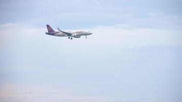 Airbus 320 approaching before landing at Phuket airport video