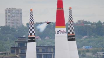 Racing airplane at the race video