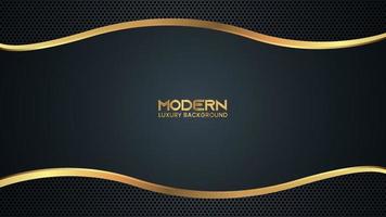 Luxury Abstract Modern Technology Background with Shiny Golden Lines and Dot Pattern vector