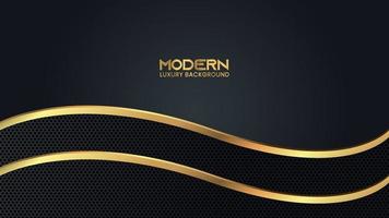 Luxury Abstract Modern Technology Background with Shiny Golden Lines and Dot Pattern vector