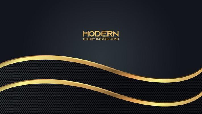 Luxury Abstract Modern Technology Background with Shiny Golden Lines and Dot Pattern
