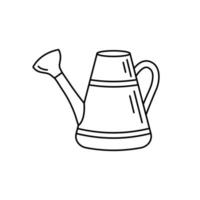 Watering can. Hand drawn outline icon. Isolated vector illustration in doodle sketch style.