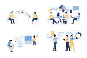 Set of business people concept illustrations. Flat design style vector for graphic and web design, business presentation and marketing material.