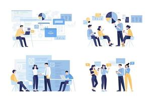 Set of business people concept illustrations. Flat design style vector for graphic and web design, business presentation and marketing material.