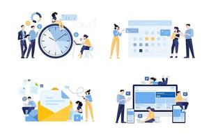 Set of business people concept illustrations. Flat design style vector for graphic and web design, business presentation and marketing material.