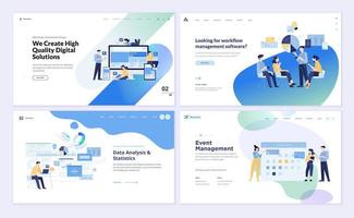 Set of web page design templates vector