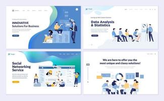 Set of web page design templates vector