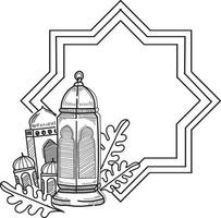 EID ADHA RAMADAN MUBARAK LINE ART VECTOR