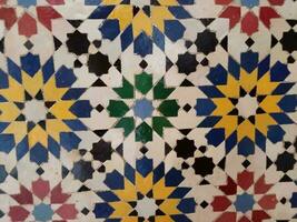 colorful geometric floor tile photo