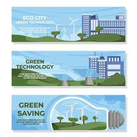 banner de tecnología ecológica verde vector