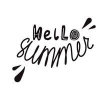 Hello Summer lettering. Hand drawn vector text for print, t-shirt, poster, typography inspiration design