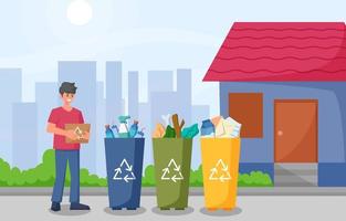 Recycling at Home Concept Background vector