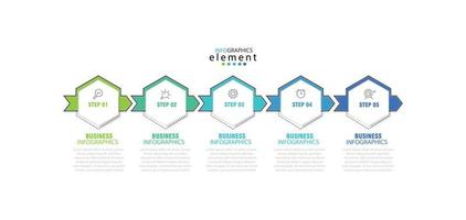 Modern business Infographic design template vector with icons and 5 options or steps. Can be used for process diagram, presentations, workflow layout, banner, flow chart, info graph. Eps10