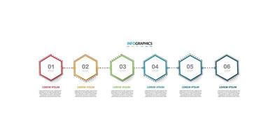 Modern vector Infographic design business template with icons and 6 options or steps. Can be used for process diagram, presentations, workflow layout, banner, flow chart, info graph. Eps10