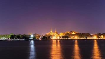 Wat Phra Kaew and Grand Palace alongside river in Bangkok photo