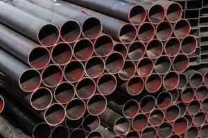 Stack of steel pipes photo