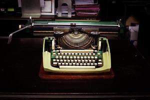 Vintage typewriter on the table photo