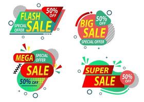 Abstract sale sticker collection Free Vector
