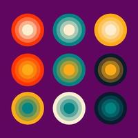 Retro sun gradient set background vector