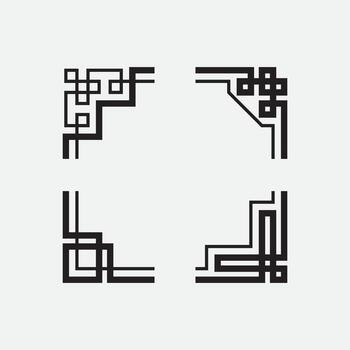 Frame corner decorative. Set of frame element. vector