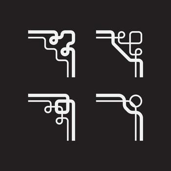 Frame corner decorative. Set of frame element. vector