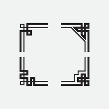 Frame corner decorative. Set of frame element. vector