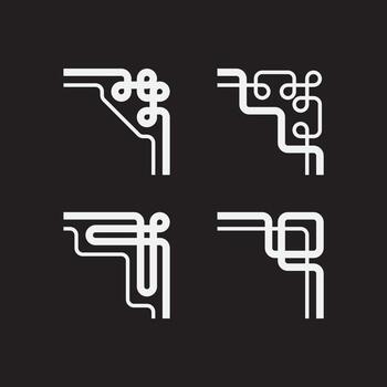 Frame corner decorative. Set of frame element. vector