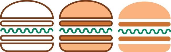 conjunto de concepto de diseño plano de logotipo de hamburguesa vector