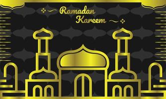 Ramadan kareem background with golden mosque ornament for ramadan event graphic element vector