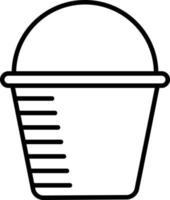 Thin line bucket or pail icon flat vector