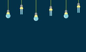 Hanging lamp or light bulb background template copy space for banner, presentation, or poster vector