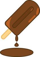 Melting chocolate ice cream icon vector