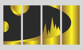 Golden abstract geometrical background set vector